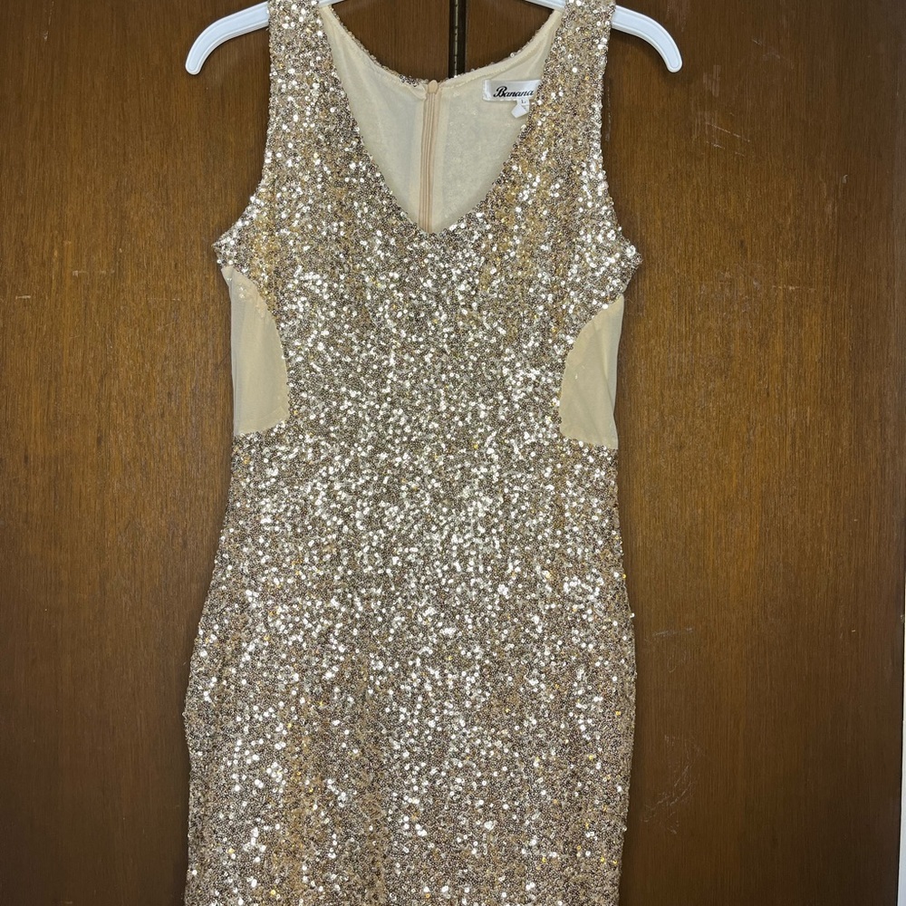 Gold sequin dress